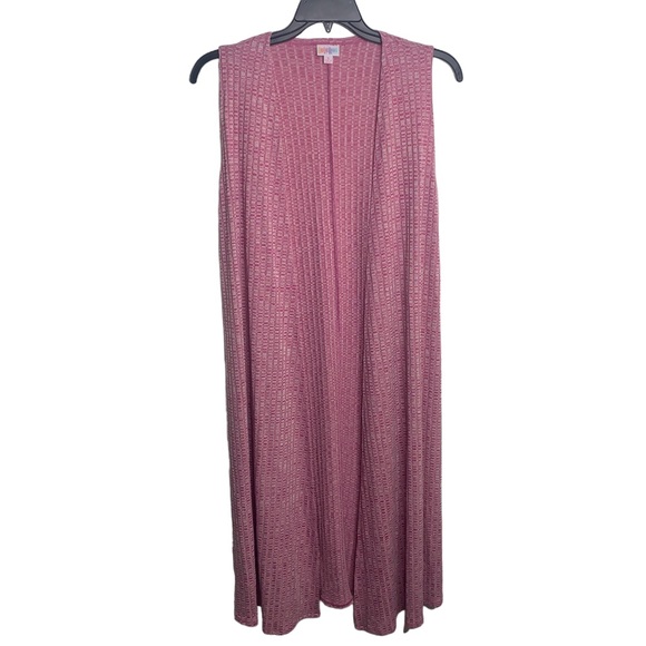 Lularoe Womens Size S Joy Vest Long Pink Textured 172625 - Picture 9 of 9